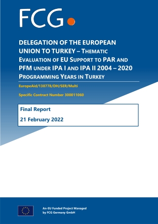 Evaluation of EU Support to PAR And PFM in Turkey