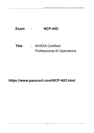 NCP-AIO NVIDIA Certified Professional AI Operations Dumps
