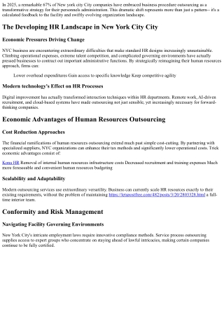 Why A Lot More New York City Business Are Turning to HR Outsourcing in 2025: A T