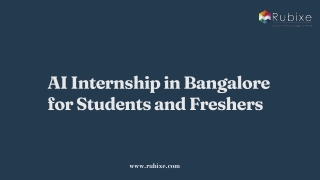 AI Internship in Bangalore for Students and Freshers