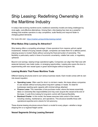 Container fleet agility driven by short leases
