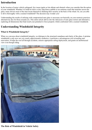 Can You Drive Safely with a Cracked Windshield? The Answer Might Surprise You!