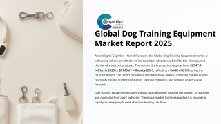 Dog Training Equipment Market Report 2025