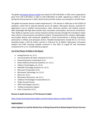 Microwave Devices Market Competitive Analysis and Trends, 2025–2032