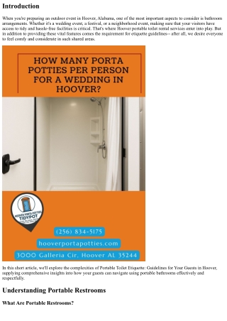 Portable Restroom Etiquette: Guidelines for Your Guests in Hoover