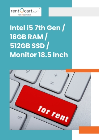 Intel i5 7th Gen  16GB RAM  512GB SSD  Monitor 18.5 Inch