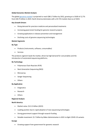 global genomics market analysis
