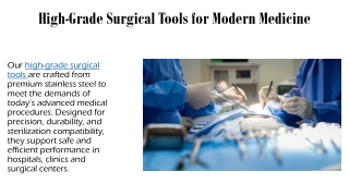 High-Grade Surgical Tools for Modern Medicine