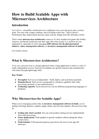 how to build scalable apps with microservices