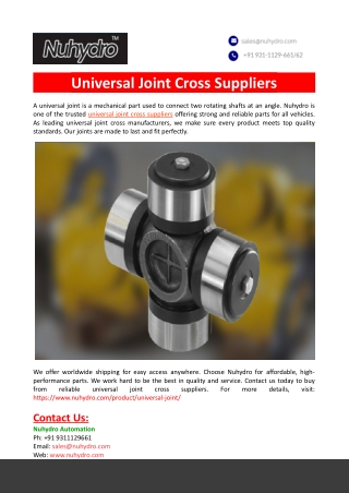 Universal Joint Cross Suppliers