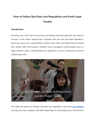 how to follow spa rules and regulations and avoid