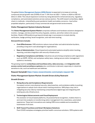 Visitor Management System Market indstry Statistics and Future Trends 2025-2037
