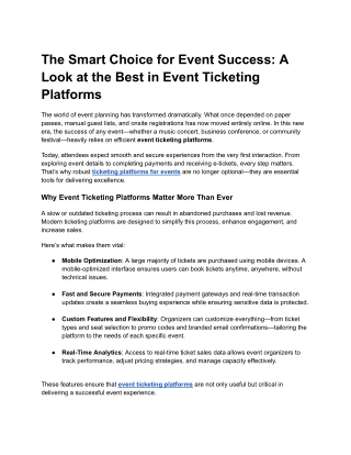 the smart choice for event success a look