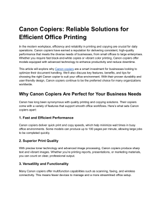 Canon Copiers