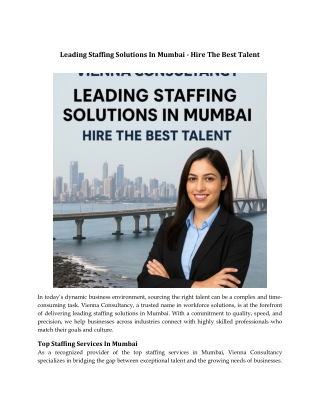 Leading Staffing Solutions In Mumbai - Hire The Best Talent