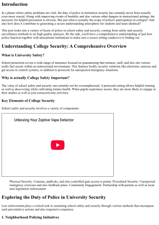 Discovering the Part of Law Enforcement in University Safety