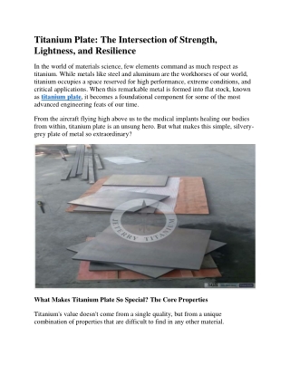 titanium plate the intersection of strength