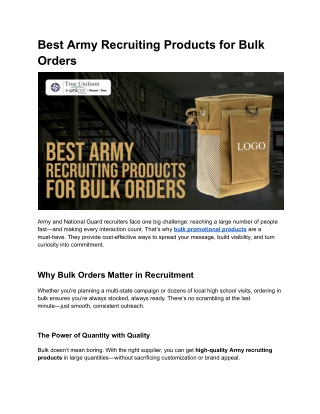 best army recruiting products for bulk orders
