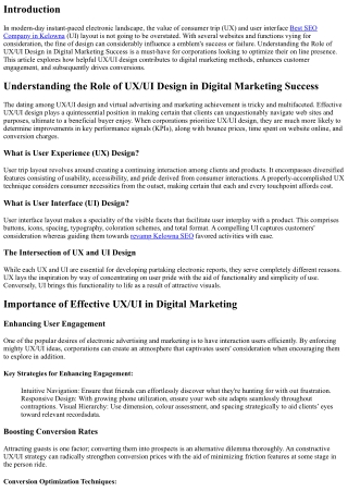 “Understanding the Role of UX/UI Design in Digital Marketing Success”