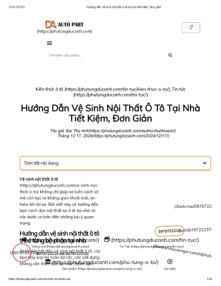 Hướng dẫn vệ sinh nội thất ô tô tại nhà tiết kiệm, đơn giản