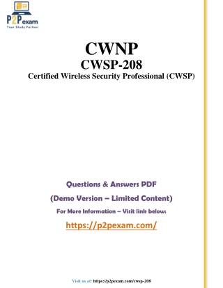 CWSP-208 Question and Answers pdf dumps