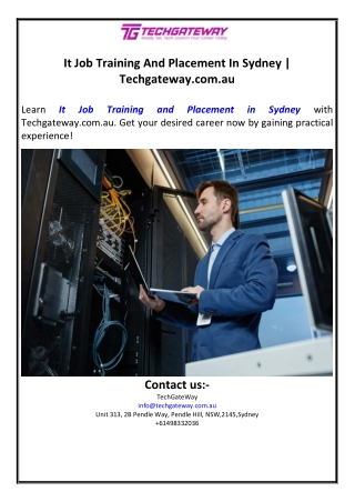 it job training and placement in sydney