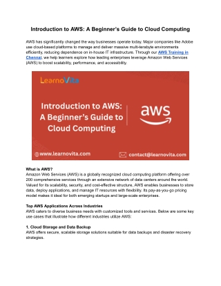 Introduction to AWS: A Beginner’s Guide to Cloud Computing