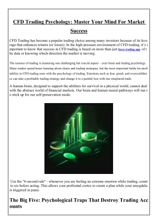 CFD Trading Psychology  Master Your Mind For Market Success