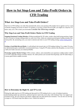How to Set Stop-Loss and Take-Profit Orders in CFD Trading