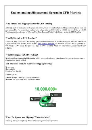 Understanding Slippage and Spread in CFD Markets