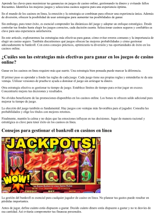 Estrategias Para Triunfar En Casinos Online - Tácticas Para Mejorar Tus Resultad