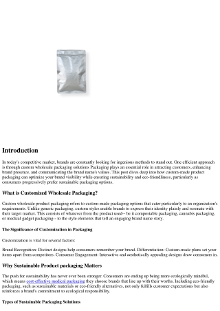 Optimizing Brand Name Presence Through Customized Wholesale Product Packaging So