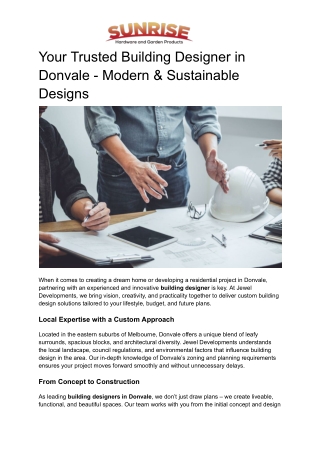 Your Trusted Building Designer in Donvale - Modern & Sustainable Designs