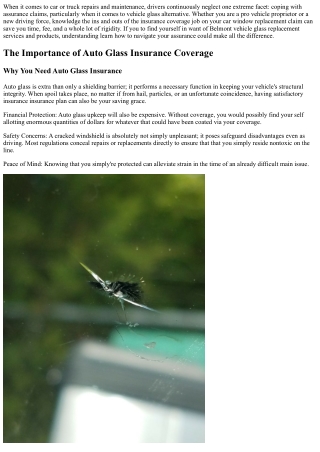 Understanding the Insurance Process for Your Car Window Replacement Claim