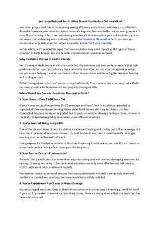 insulation removal perth when should you replace