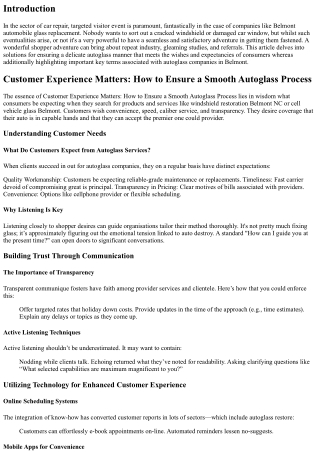 Customer Experience Matters: How to Ensure a Smooth Autoglass Process