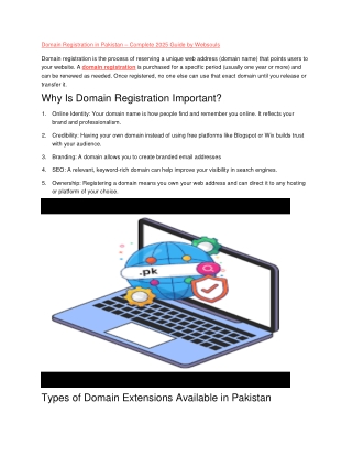 Domain Registration in Pakistan