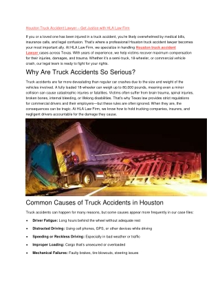 Houston Truck Accident Lawyer