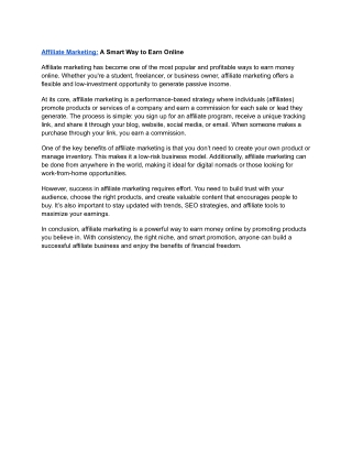 Untitled document (1Affiliate Marketing: A Smart Way to Earn Online