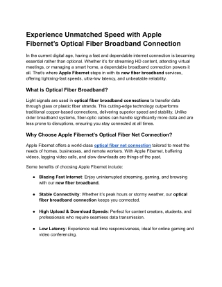 Experience Unmatched Speed with Apple Fibernet’s Optical Fiber Broadband Connection.docx