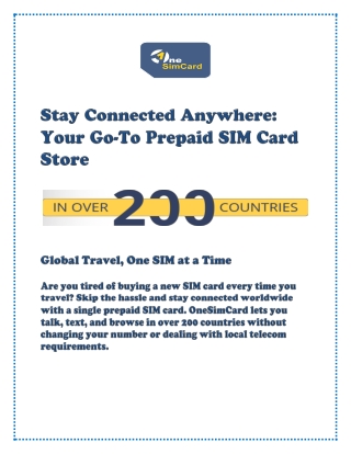 Stay Connected Anywhere: Your Go-To Prepaid SIM Card Store