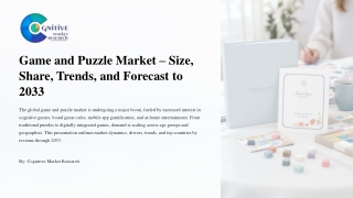 Game and Puzzle Market Size Share Trends and Forecast to 2033