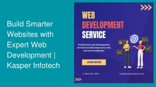 build smarter websites with expert web development kasper infotech