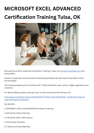 microsoft excel advanced certification training