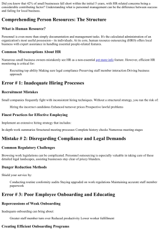 Top 5 HR Blunders Small Companies Make-- and How to Prevent Them