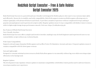 redzhub script executor free safe roblox script