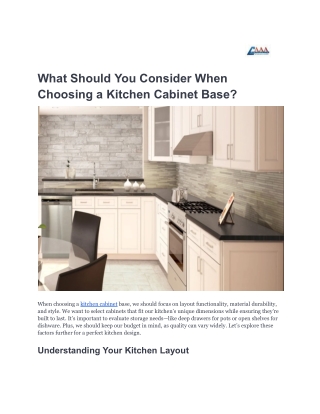 What Should You Consider When Choosing a Kitchen Cabinet Base_