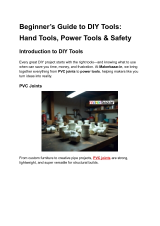 Top DIY Tools for Makers: Power Tools, PVC Joints, Garden Tools & More | Makerba
