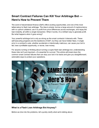 smart contract failures can kill your arbitrage