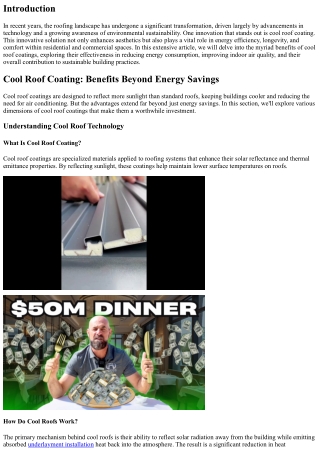 Cool Roof Coating: Benefits Beyond Energy Savings